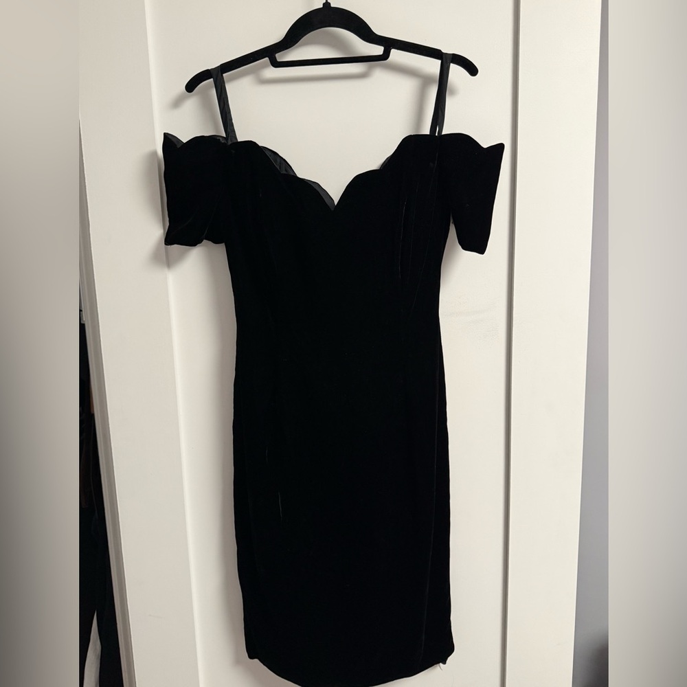 Vintage Nu Mode Black Velvet Dress